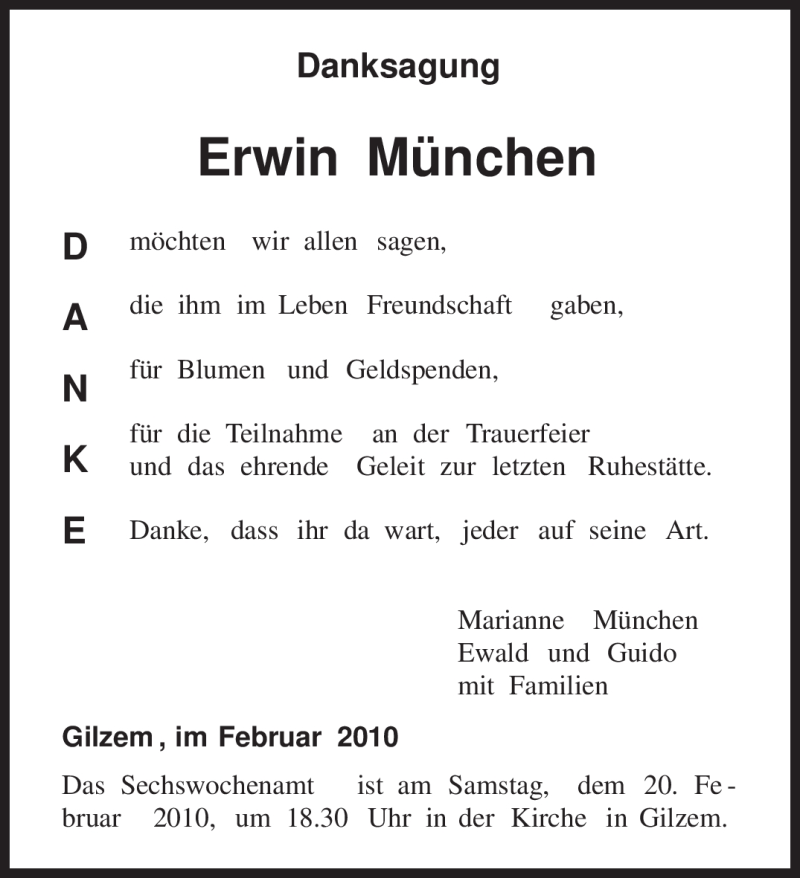 Traueranzeigen Von Erwin M Nchen Volksfreund Trauer De