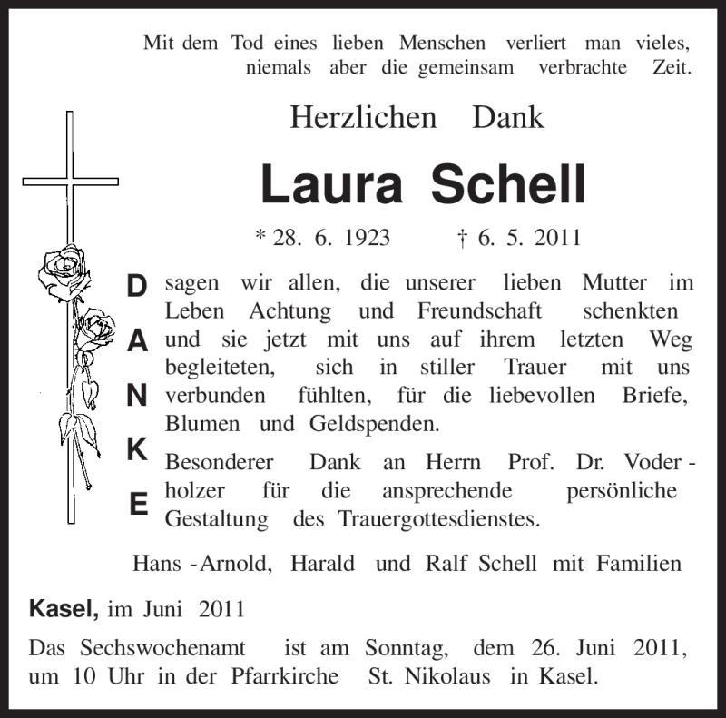 Traueranzeigen Von Laura Schell Volksfreund Trauer De