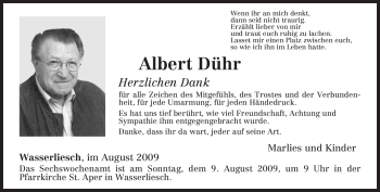 Traueranzeige von Albert Dühr von TRIERISCHER VOLKSFREUND