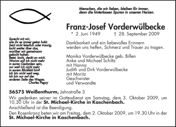 Traueranzeige von Franz-Josef Vorderwülbecke von TRIERISCHER VOLKSFREUND