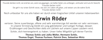 Traueranzeige von Erwin Röder von TRIERISCHER VOLKSFREUND