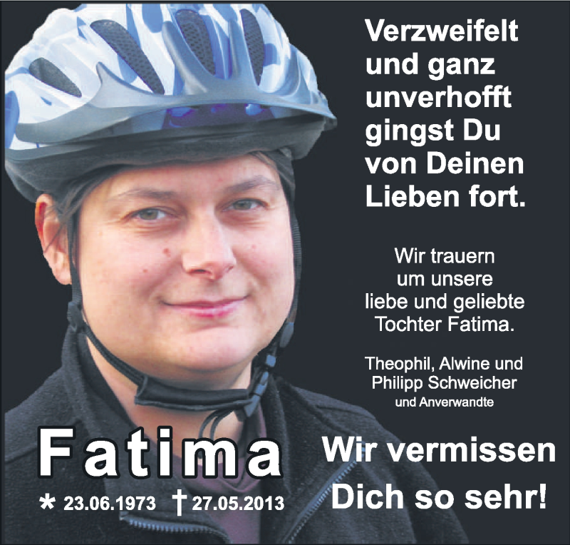  Traueranzeige für Fatima Schweicher vom 08.06.2013 aus TRIERISCHER VOLKSFREUND