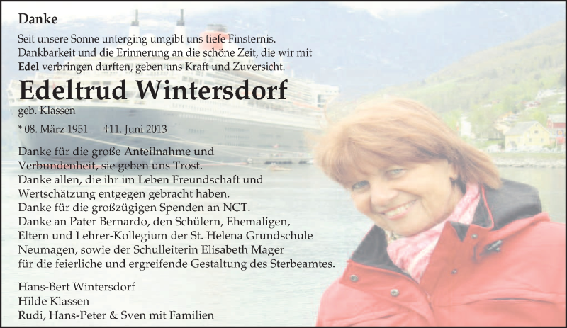  Traueranzeige für Edeltrud Wintersdorf vom 27.07.2013 aus TRIERISCHER VOLKSFREUND