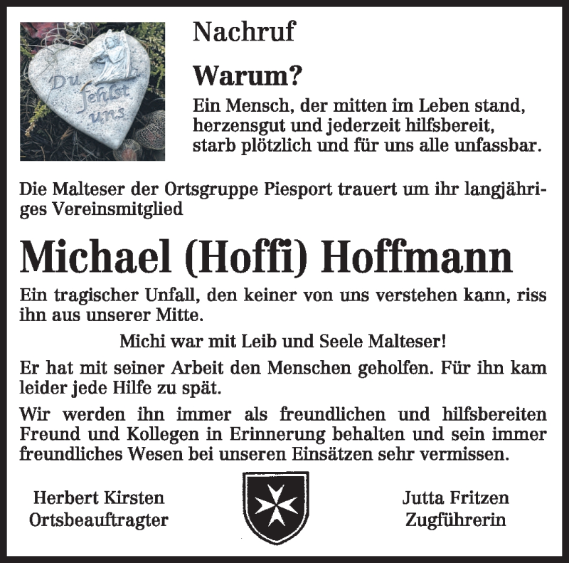  Traueranzeige für Michael Hoffmann vom 21.02.2011 aus TRIERISCHER VOLKSFREUND