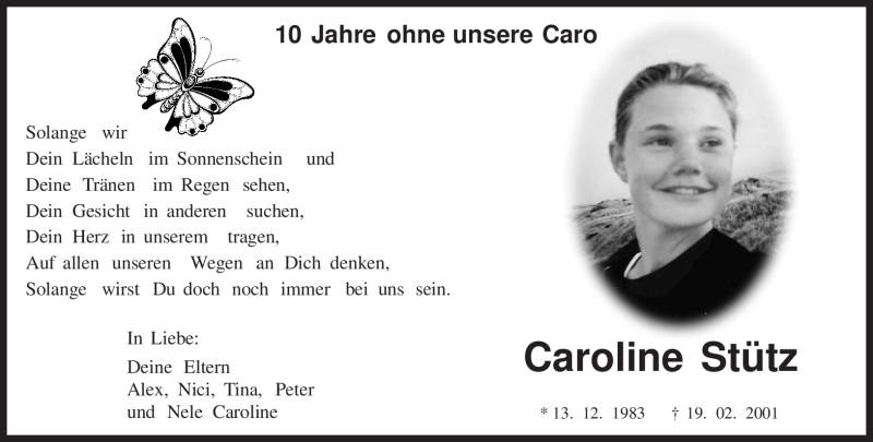  Traueranzeige für Caroline Stütz vom 19.02.2011 aus TRIERISCHER VOLKSFREUND