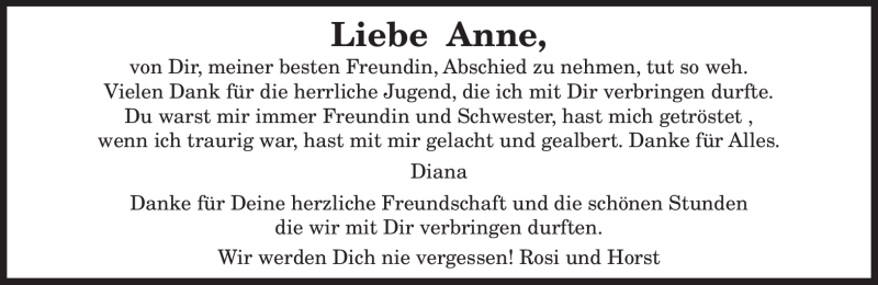  Traueranzeige für Anne Hoffmann vom 27.07.2011 aus TRIERISCHER VOLKSFREUND