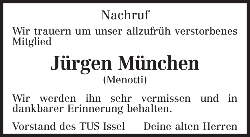  Traueranzeige für Jürgen München vom 21.10.2009 aus TRIERISCHER VOLKSFREUND