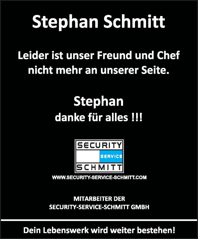  Traueranzeige für Stephan Schmitt vom 14.03.2011 aus TRIERISCHER VOLKSFREUND