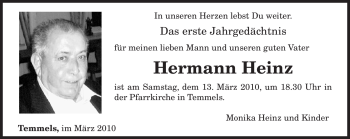 Traueranzeige von Hermann Heinz von TRIERISCHER VOLKSFREUND