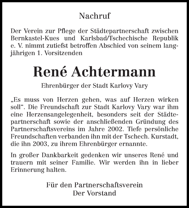  Traueranzeige für René Achtermann vom 10.03.2015 aus trierischer_volksfreund