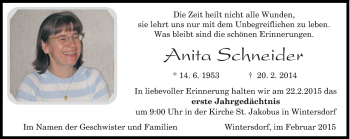 Traueranzeige von Anita Schneider von trierischer_volksfreund