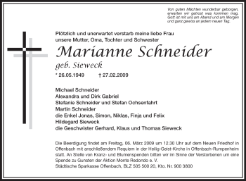 Traueranzeige von Marianne Schneider von TRIERISCHER VOLKSFREUND