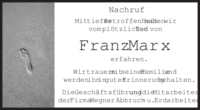  Traueranzeige für Franz Marx vom 05.08.2010 aus TRIERISCHER VOLKSFREUND