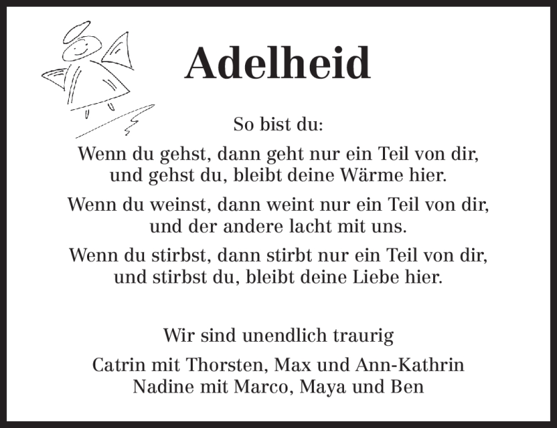  Traueranzeige für Adelheid Zenzen vom 18.02.2012 aus TRIERISCHER VOLKSFREUND