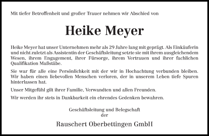  Traueranzeige für Heike Meyer vom 27.10.2015 aus trierischer_volksfreund
