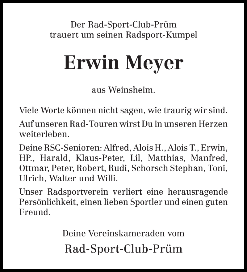  Traueranzeige für Erwin Meyer vom 23.03.2016 aus trierischer_volksfreund