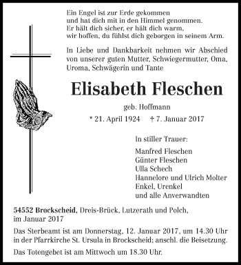 Traueranzeige von Elisabeth Fleschen von trierischer_volksfreund