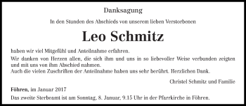 Traueranzeige von Leo Schmitz von trierischer_volksfreund