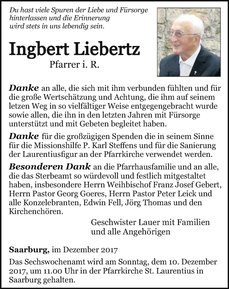  Traueranzeige für Ingbert Liebertz vom 04.12.2017 aus trierischer_volksfreund
