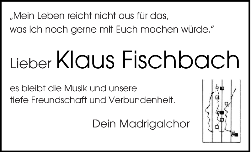  Traueranzeige für Klaus Fischbach vom 17.02.2017 aus trierischer_volksfreund