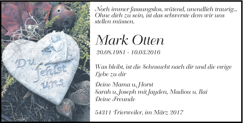  Traueranzeige für Mark Otten vom 10.03.2017 aus trierischer_volksfreund