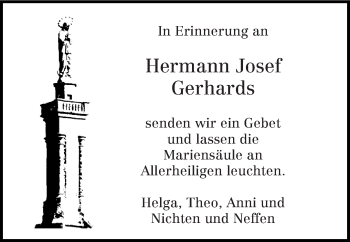 Traueranzeige von Hermann Josef Gerhards von trierischer_volksfreund