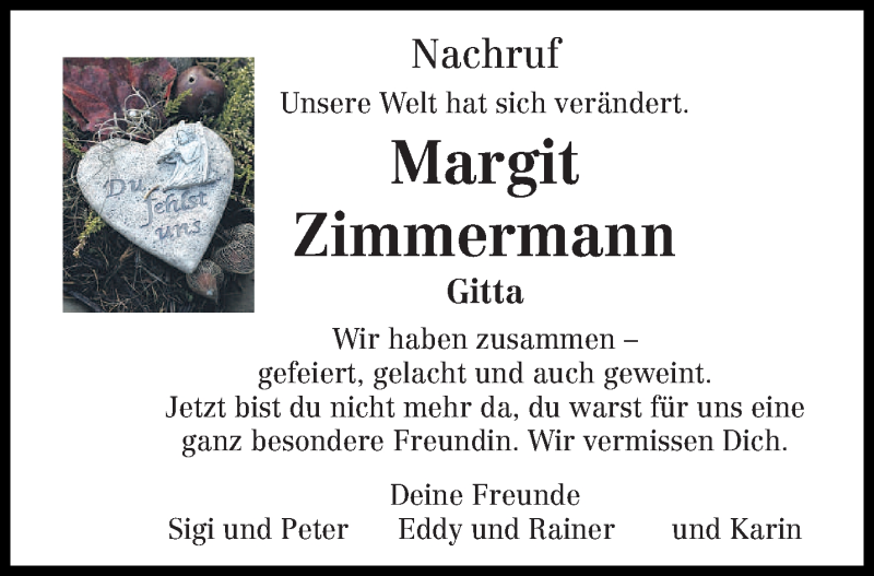  Traueranzeige für Gitta Zimmermann vom 17.12.2018 aus trierischer_volksfreund
