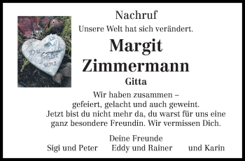 Traueranzeige von Gitta Zimmermann von trierischer_volksfreund