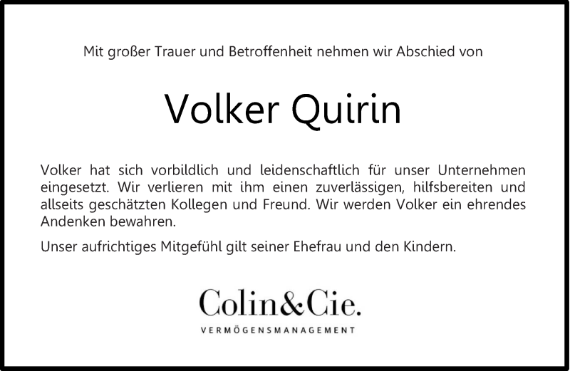  Traueranzeige für Volker Quirin vom 29.03.2018 aus trierischer_volksfreund