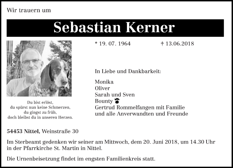  Traueranzeige für Sebastian Kerner vom 16.06.2018 aus trierischer_volksfreund