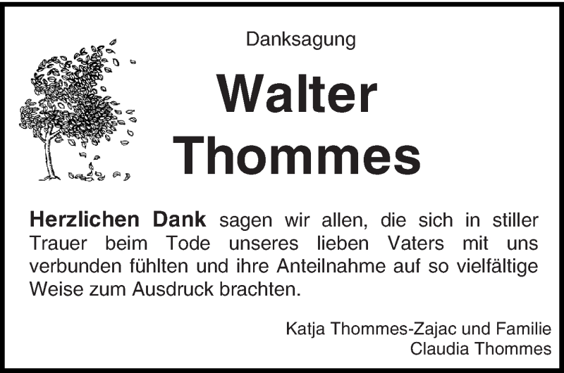  Traueranzeige für Walter Thommes vom 09.06.2018 aus trierischer_volksfreund