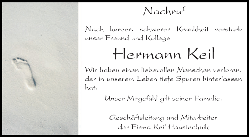  Traueranzeige für Hermann Keil vom 09.10.2019 aus trierischer_volksfreund