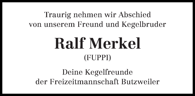  Traueranzeige für Ralf Merkel vom 02.10.2019 aus trierischer_volksfreund