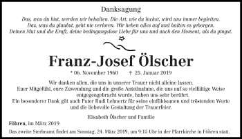 Traueranzeige von Franz-Josef Ölscher von trierischer_volksfreund