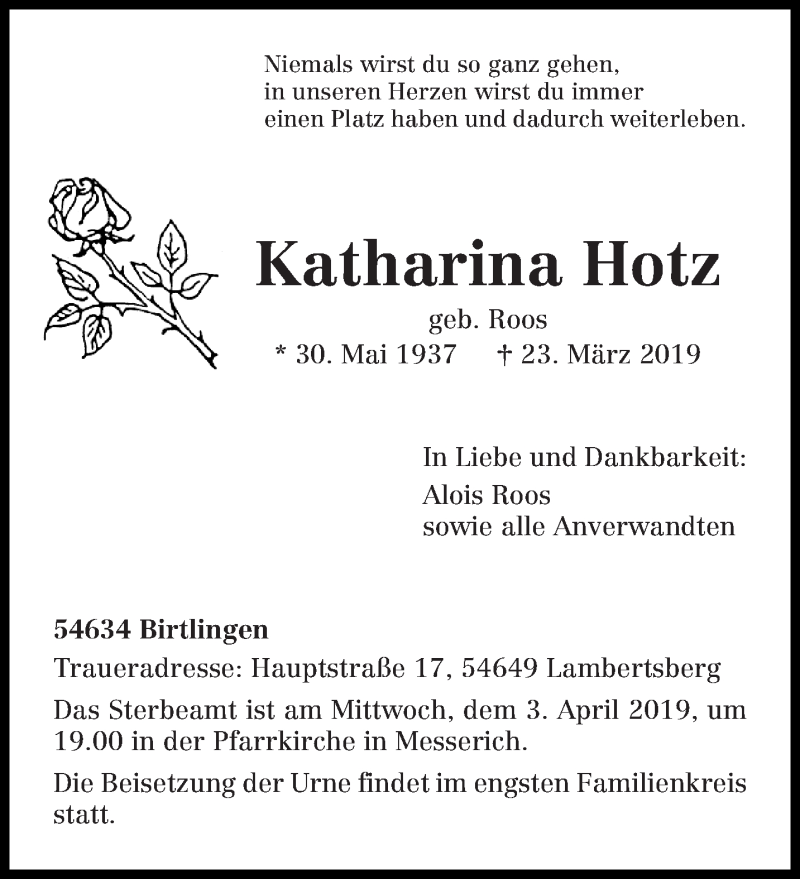 Traueranzeigen Von Katharina Hotz Schwaebische De Trauerportal My Xxx