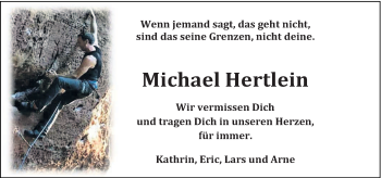 Traueranzeige von Michael Hertlein von trierischer_volksfreund