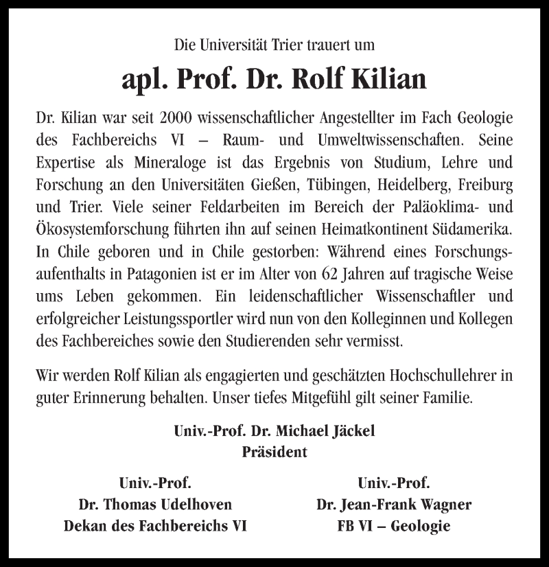  Traueranzeige für Rolf Kilian vom 29.05.2019 aus trierischer_volksfreund