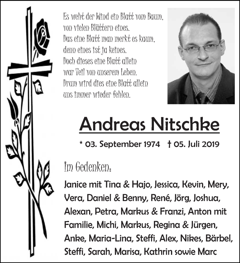  Traueranzeige für Andreas Nitschke vom 20.07.2019 aus trierischer_volksfreund