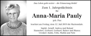 Traueranzeige von Anna-Maria Pauly von trierischer_volksfreund