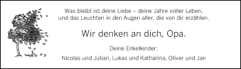 Traueranzeige von In Gedenken  von trierischer_volksfreund