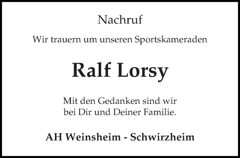  Traueranzeige für Ralf Lorsy vom 03.08.2019 aus trierischer_volksfreund