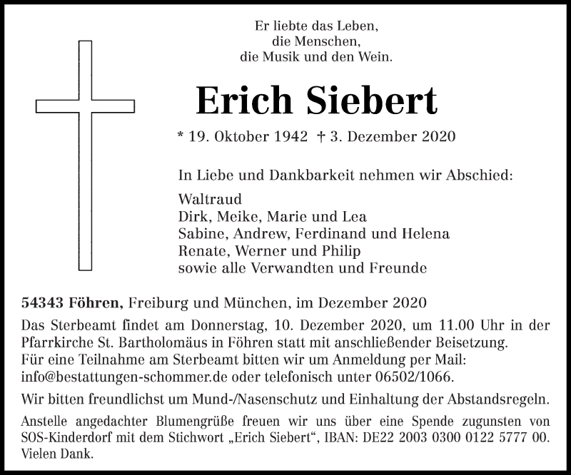  Traueranzeige für Erich Siebert vom 07.12.2020 aus trierischer_volksfreund