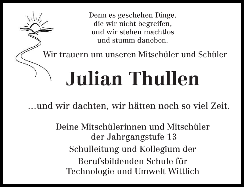  Traueranzeige für Julian Thullen vom 08.02.2020 aus trierischer_volksfreund