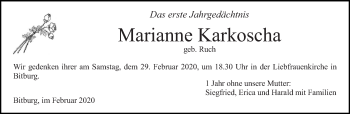 Traueranzeige von Marianne Karkoscha von trierischer_volksfreund
