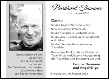 Traueranzeige von Burkhard Thommes von trierischer_volksfreund
