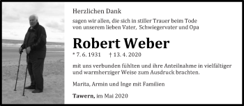 Traueranzeige von Robert Weber von trierischer_volksfreund