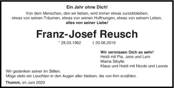 Traueranzeige von Franz-Josef Reusch von trierischer_volksfreund
