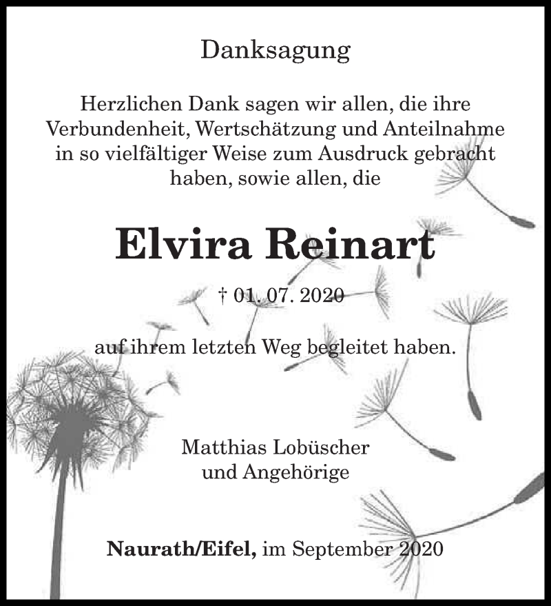  Traueranzeige für Elvira Reinart vom 21.09.2020 aus trierischer_volksfreund