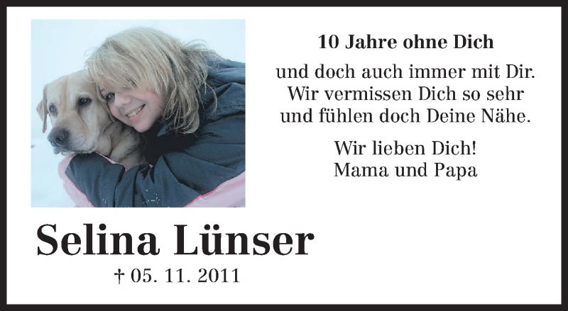  Traueranzeige für Selina Lünser vom 05.11.2021 aus trierischer_volksfreund
