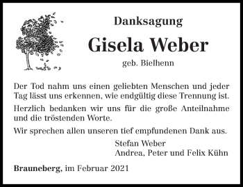 Traueranzeige von Gisela Weber von trierischer_volksfreund